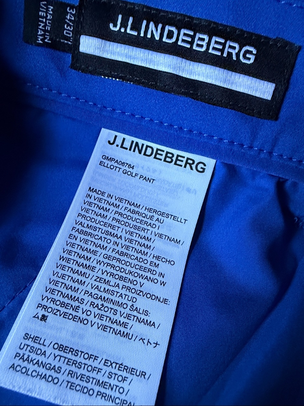 J. Lindeberg Blue Golf Elliot Pants . NEW with Tags . - Picture 5 of 5